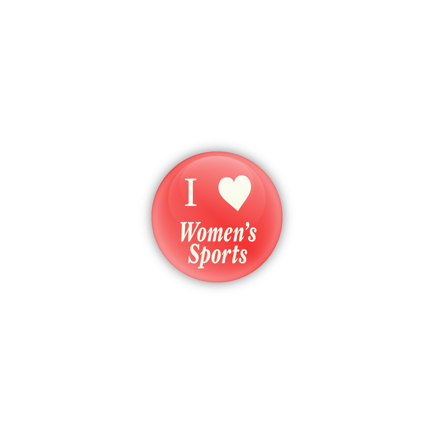 I Heart Women's Sports Button - Red