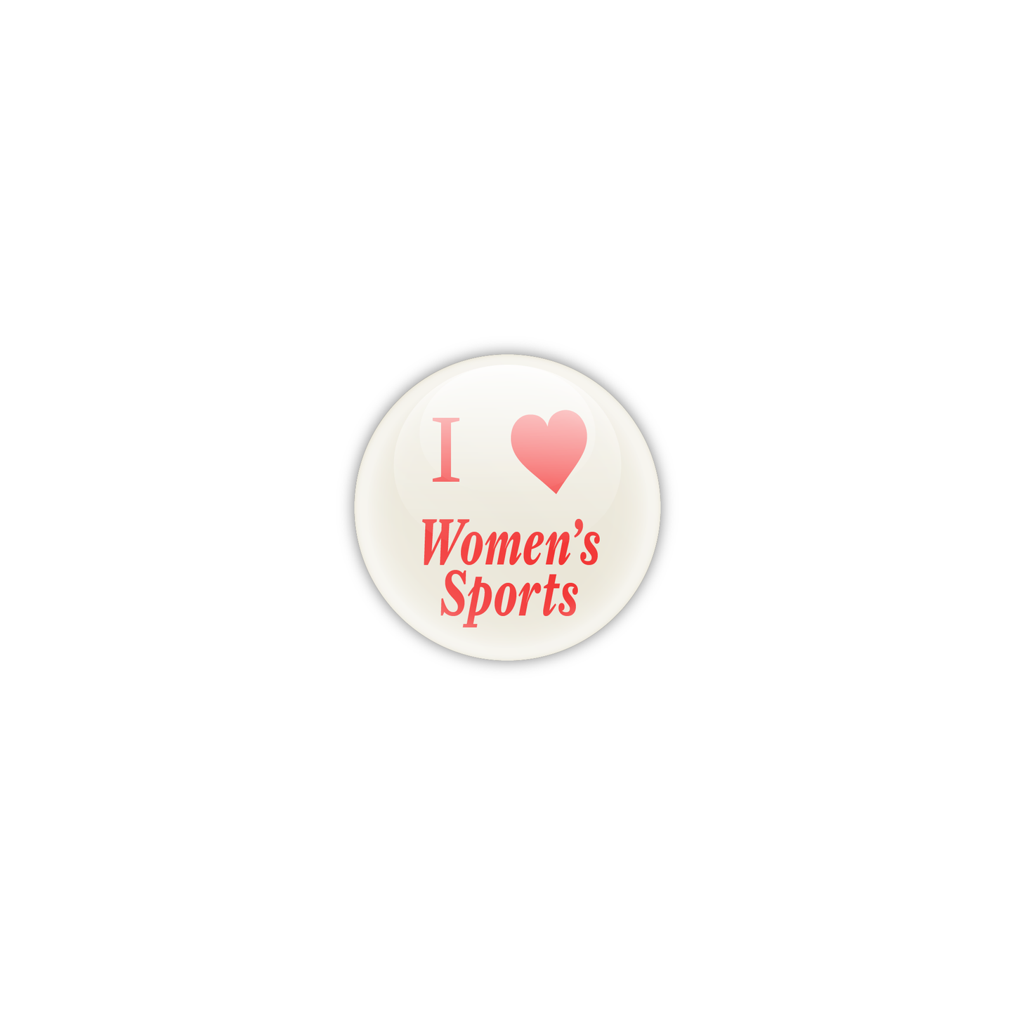 I Heart Women's Sports Button - White