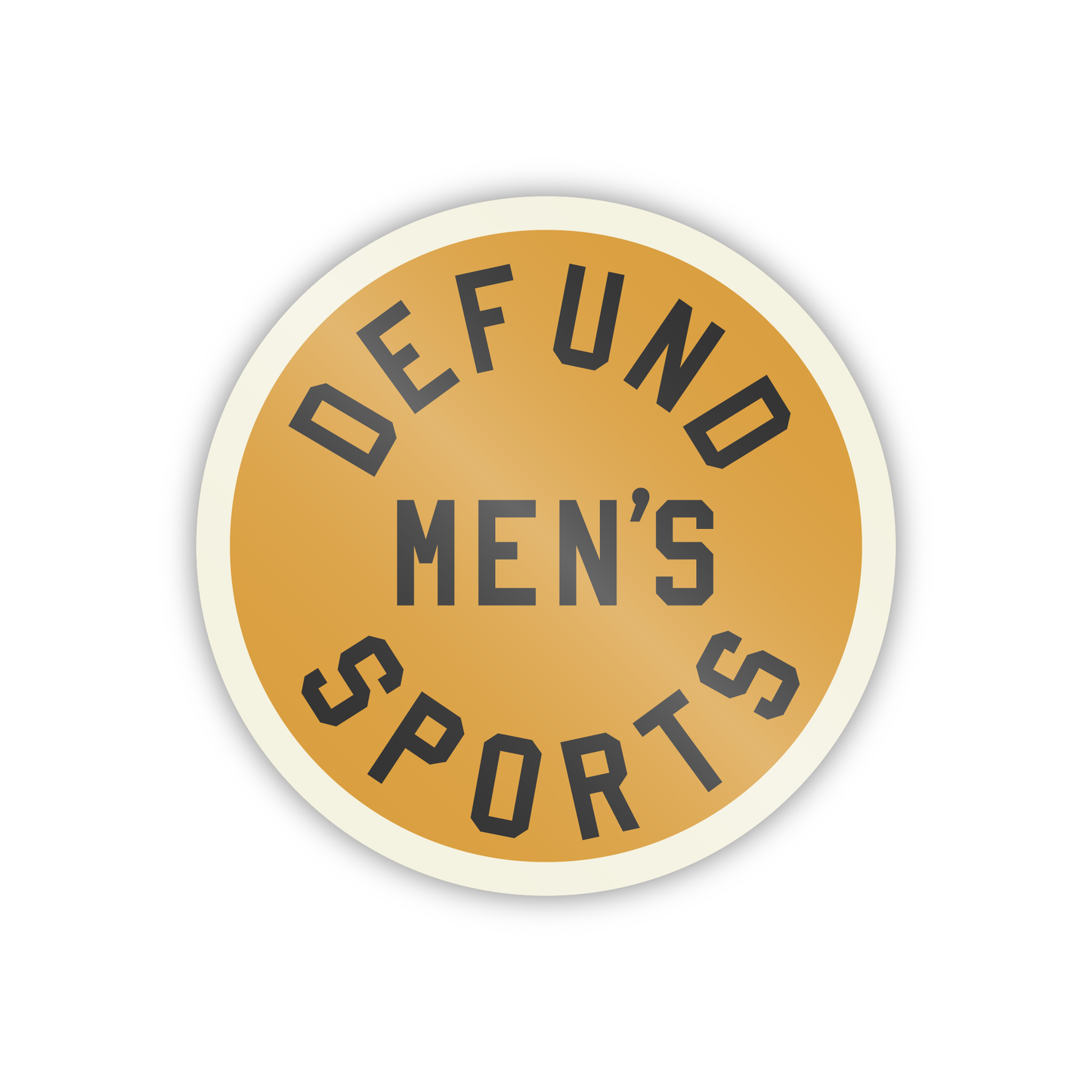 Defund Men's Sports Sticker - Gold