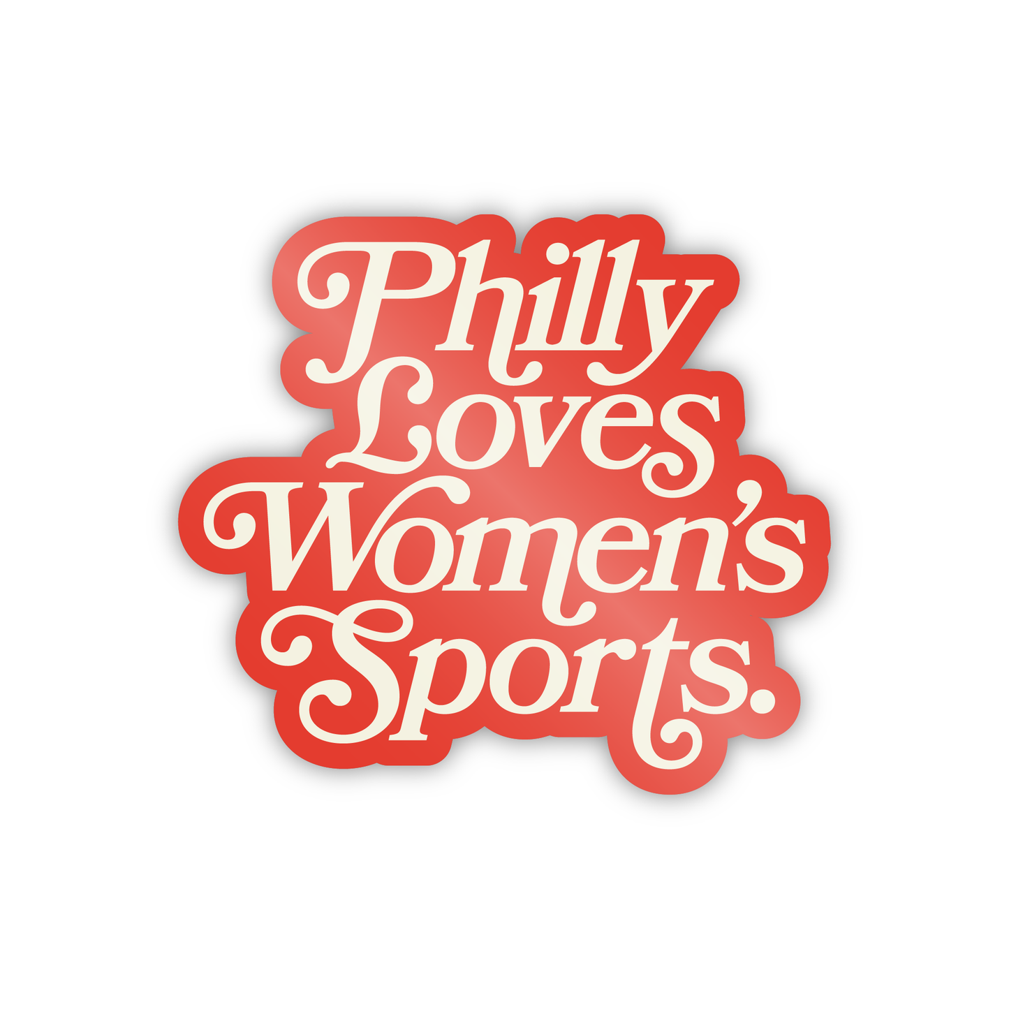 Philly Loves Women's Sports Sticker - Red