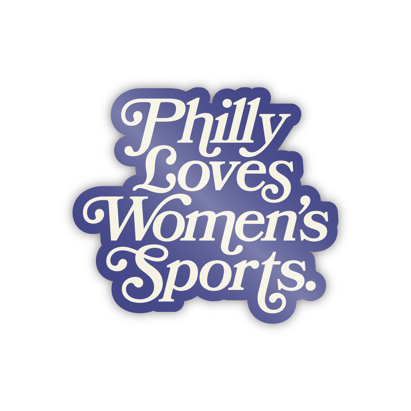 Philly Loves Women's Sports Sticker - Blue