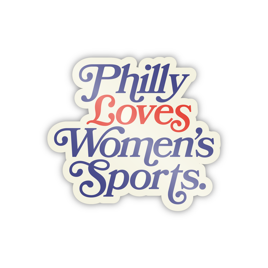 Philly Loves Women's Sports Sticker - White