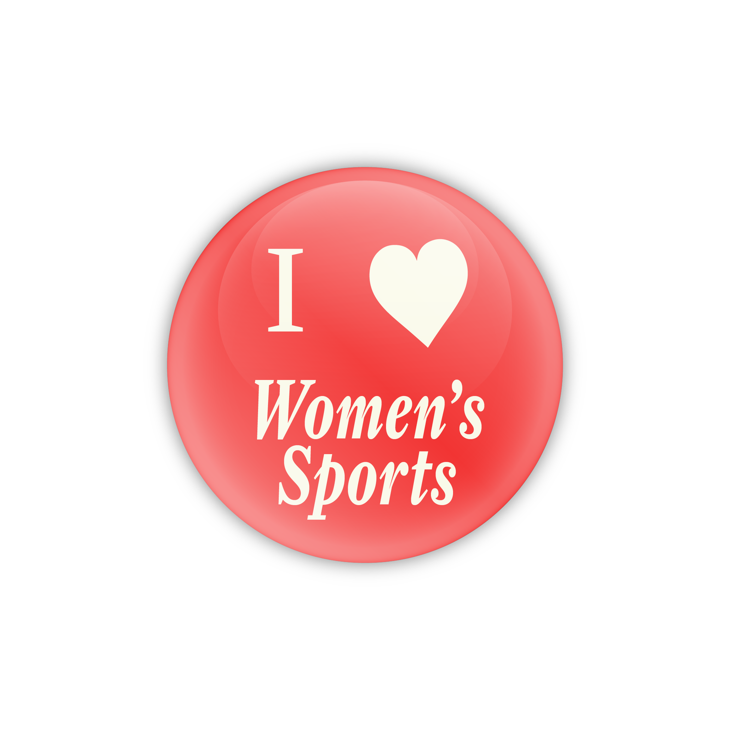 I Heart Women's Sports Button - Red